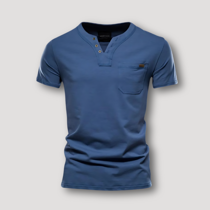 Casual T Shirt V Neck Henley Shirt Short Sleeve