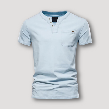 Casual T Shirt V Neck Henley Shirt Short Sleeve