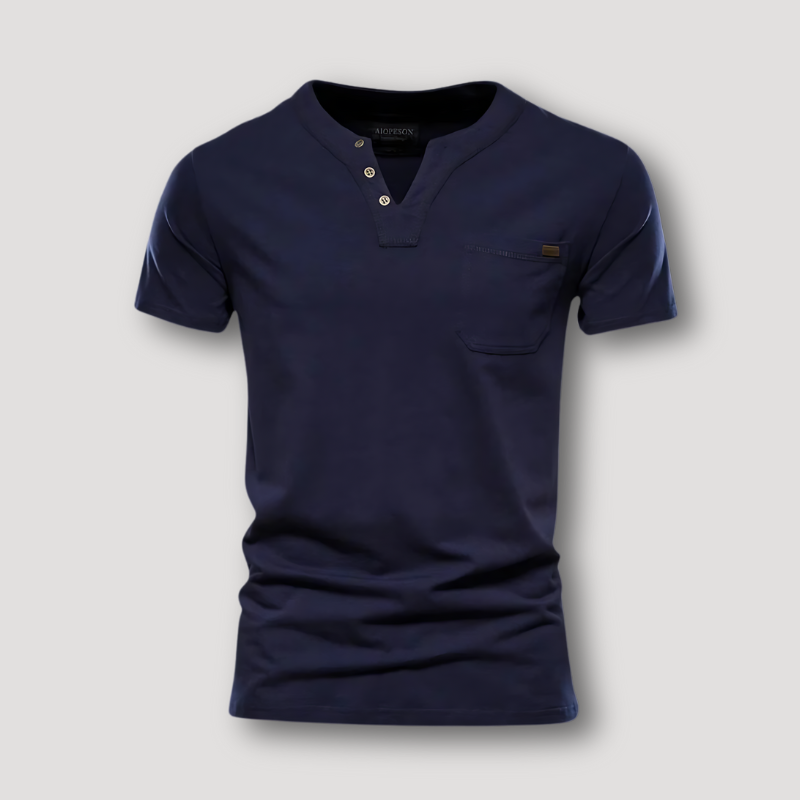 Casual T Shirt V Neck Henley Shirt Short Sleeve