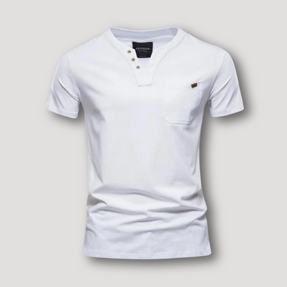 Casual T Shirt V Neck Henley Shirt Short Sleeve