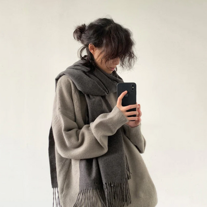 Casual Drop Shoulder Plain Pullover Oversized Sweater