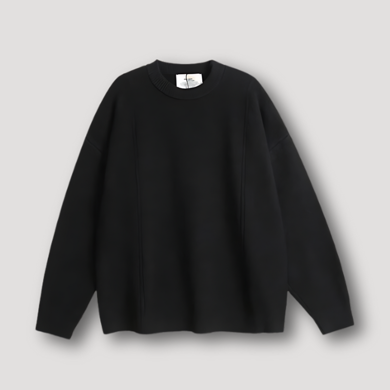 Casual Drop Shoulder Plain Pullover Oversized Sweater