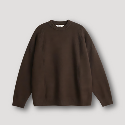 Casual Drop Shoulder Plain Pullover Oversized Sweater