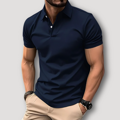 Classic Slim Fit Solid Color Polo Shirts on Men