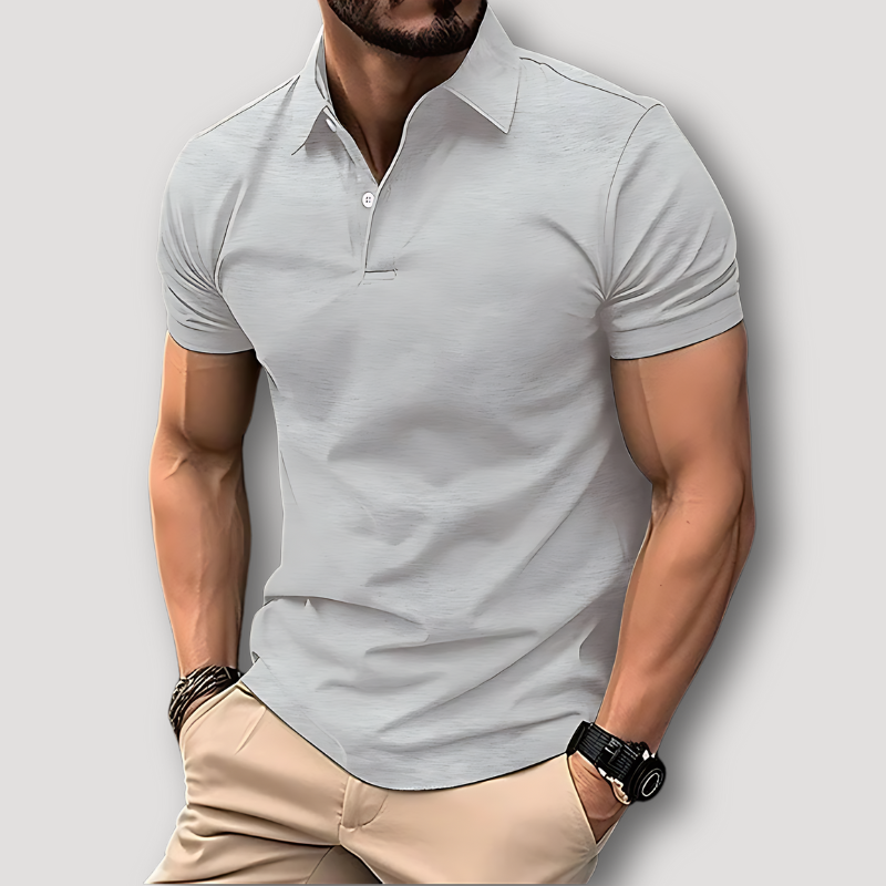 Classic Slim Fit Solid Color Polo Shirts on Men