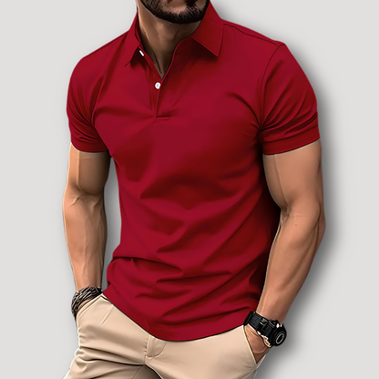 Classic Slim Fit Solid Color Polo Shirts on Men