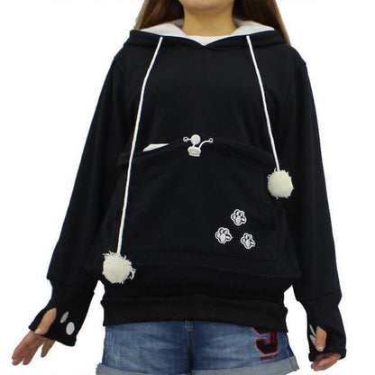 Cat Lovers Hoodie With Cuddle Pouch – Women’s Casual Hooded Sweatshirt