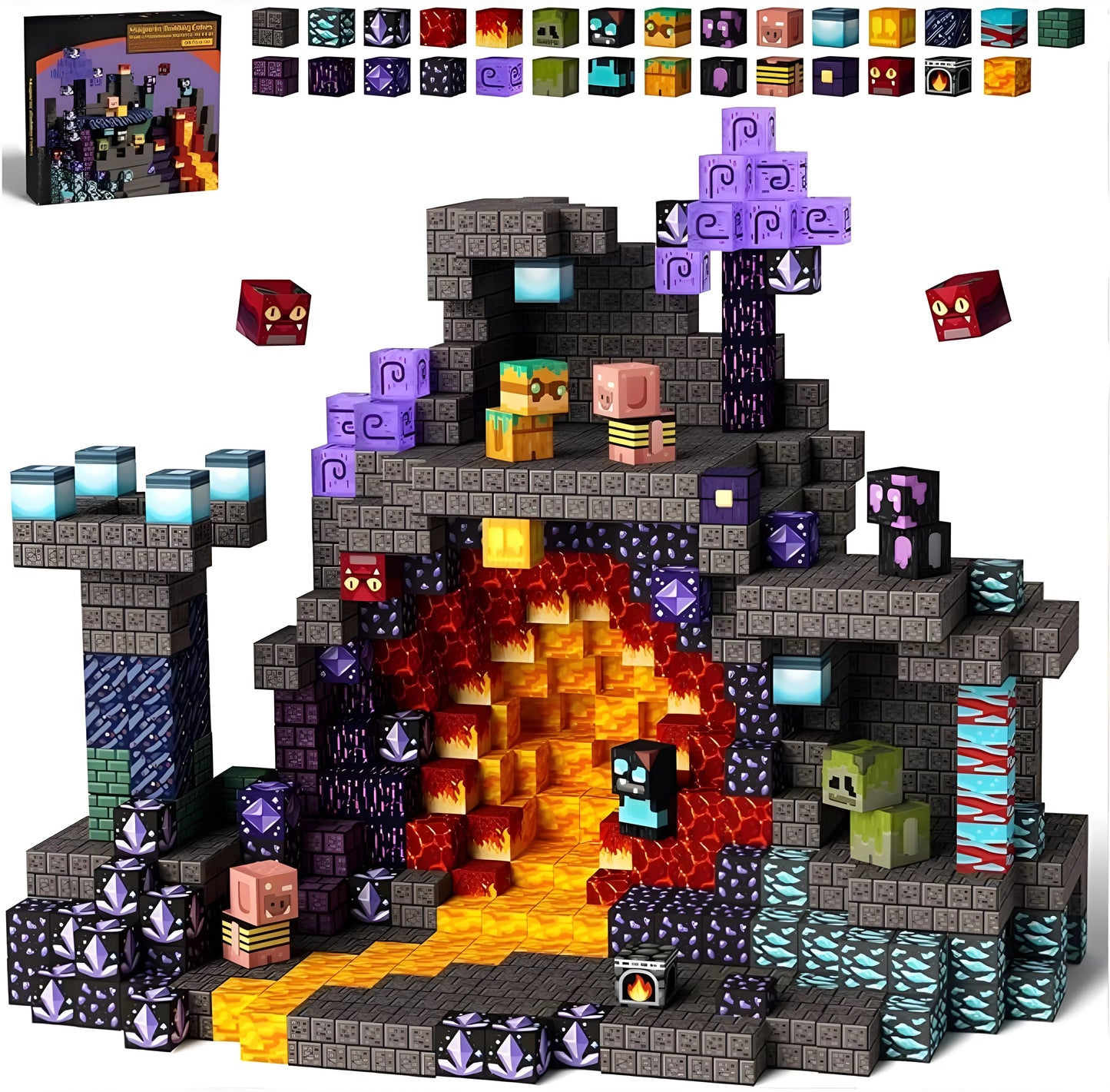 Minecraft Magnetic Building Blocks – 100 pcs – Magnetic blocks – Children's toys 3+