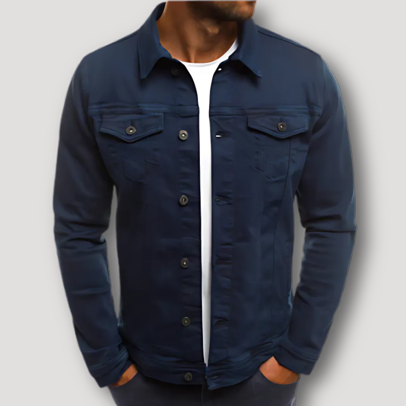 Button Down Denim Jacket for Men Sale