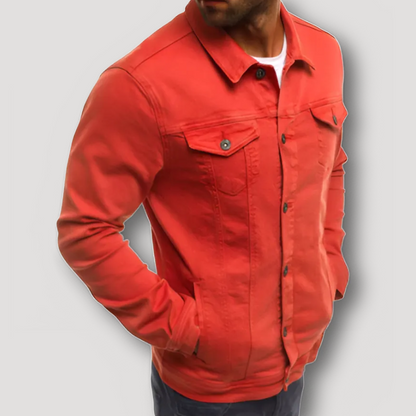 Button Down Denim Jacket for Men Sale