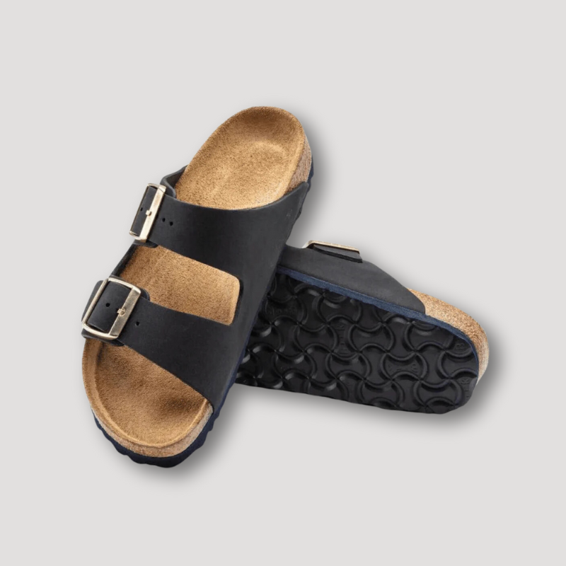 Summer Suede Double Strap Metal Buckle Cork Sandals