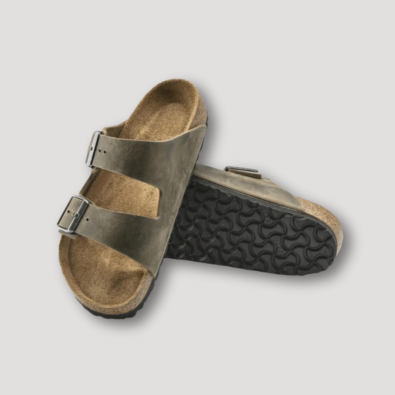 Summer Suede Double Strap Metal Buckle Cork Sandals