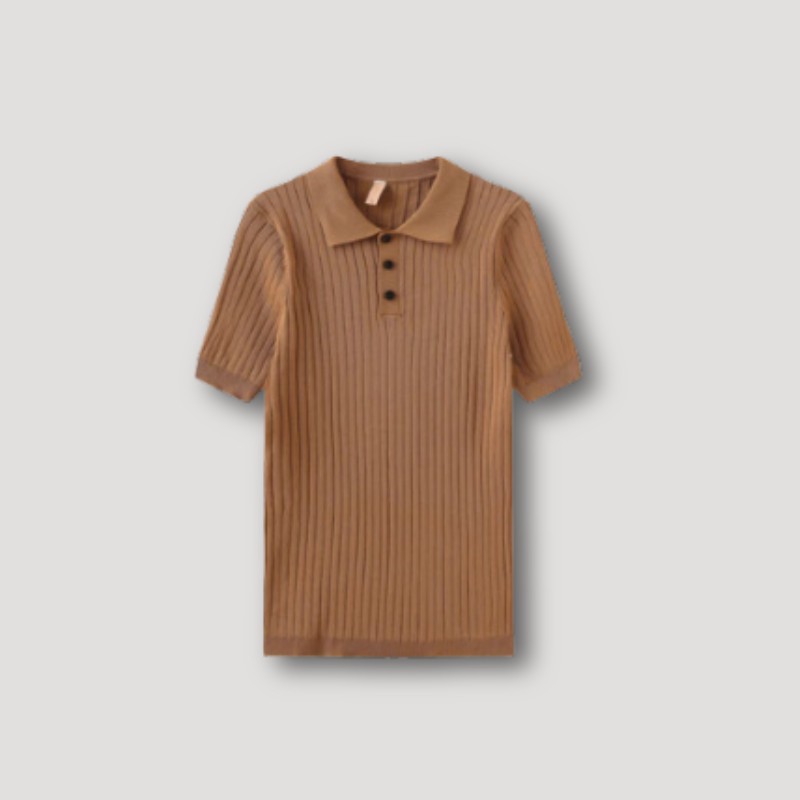 Rib Knit Polo Shirts for Men