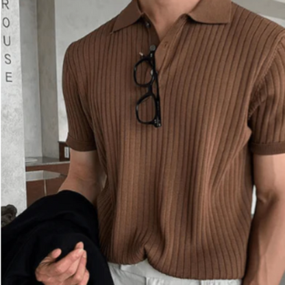 Rib Knit Polo Shirts for Men