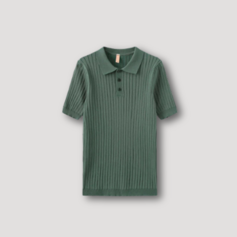 Rib Knit Polo Shirts for Men