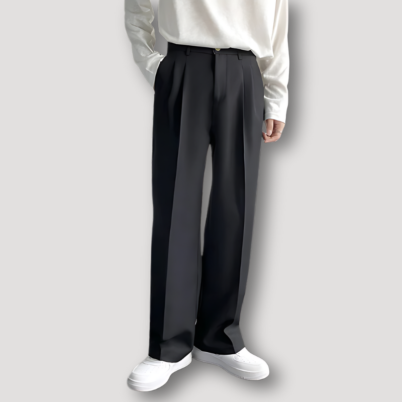 Casual Business Pleated Wide Leg Pants Man