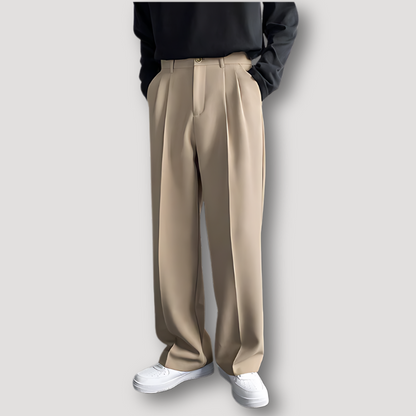 Casual Business Pleated Wide Leg Pants Man