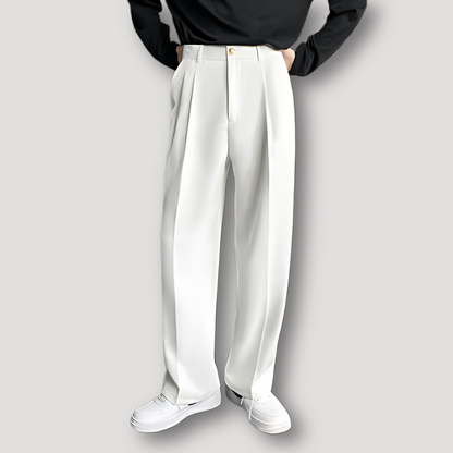 Casual Business Pleated Wide Leg Pants Man