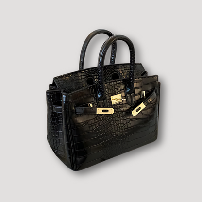 Leather Crocodile Gold Hardware Handbag for Women