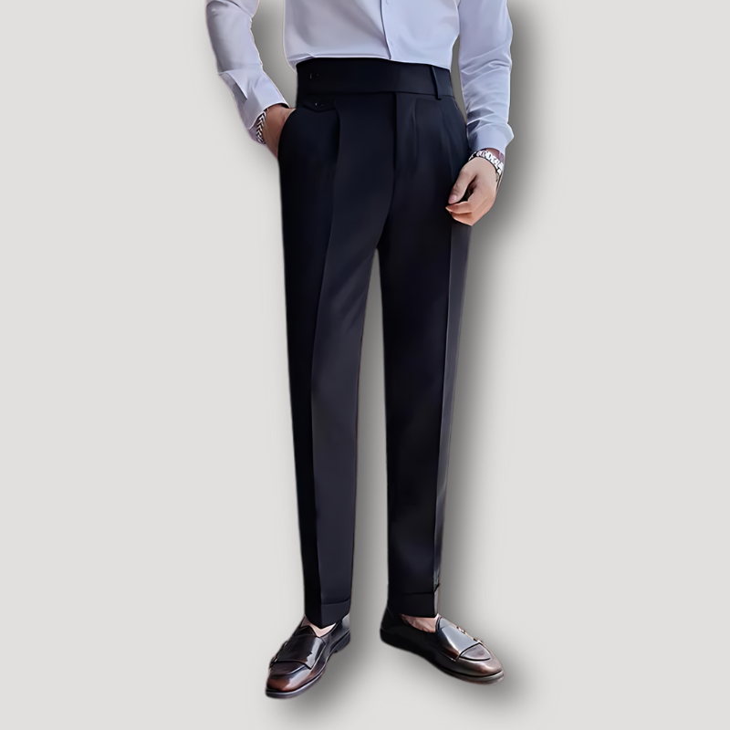 British Naples High Waist Tapered Chinos Trousers for Men