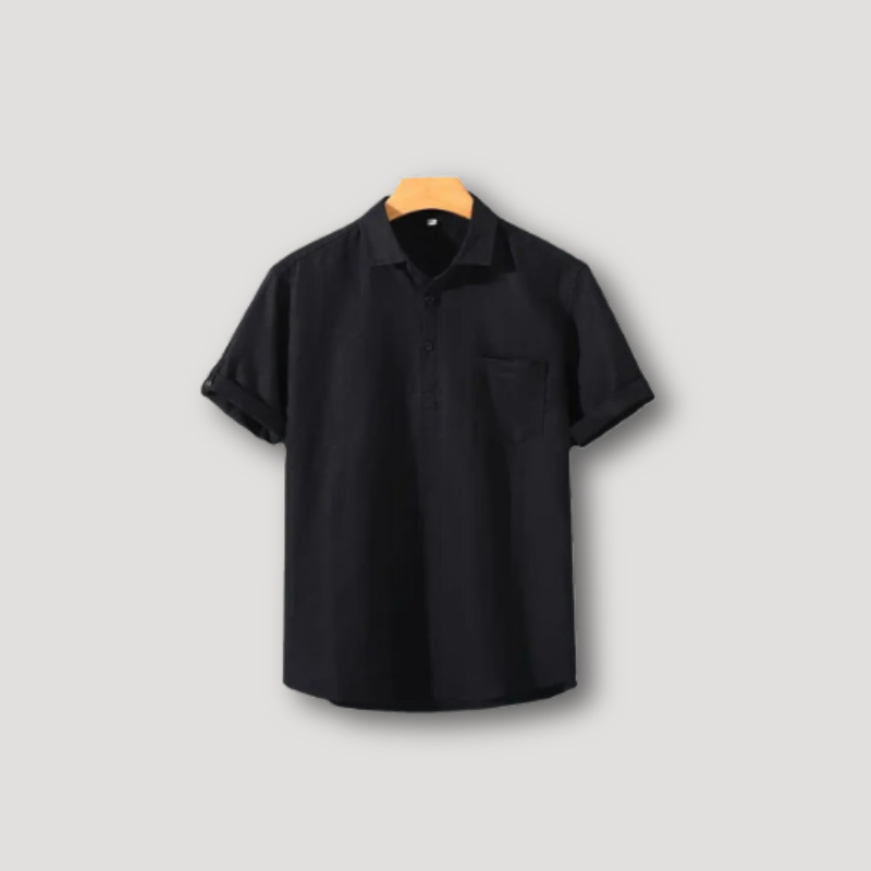 Summer Short Sleeve Linen Polo Shirt