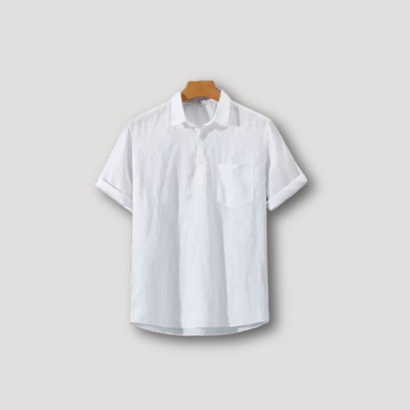 Summer Short Sleeve Linen Polo Shirt