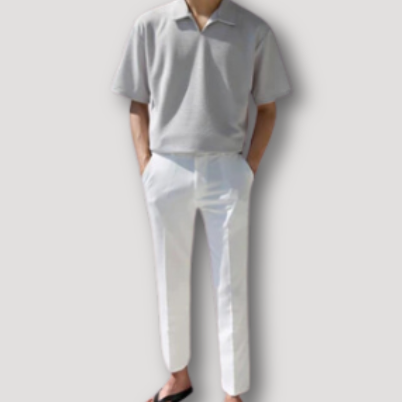 V Neck Plain Polo T Shirt for Men