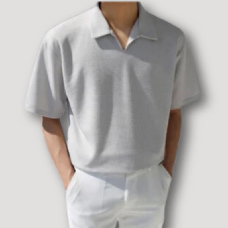 V Neck Plain Polo T Shirt for Men