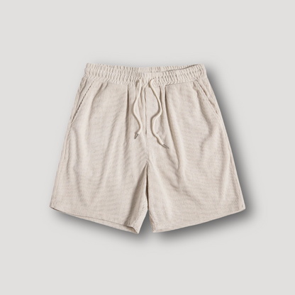 Elastic Waist Waffle Knit Short Pants