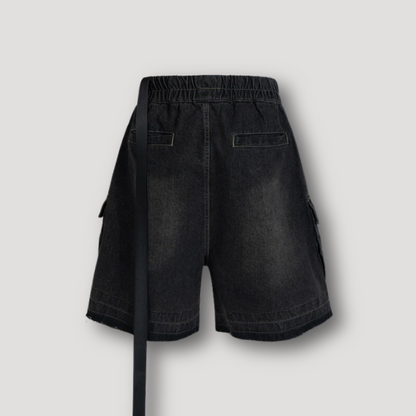 Raw Cut Elastic Waist Cargo Pants Man