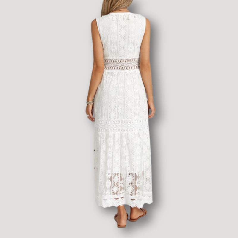 Sleeveless Lace V-neck Maxi Boho Dress Australia