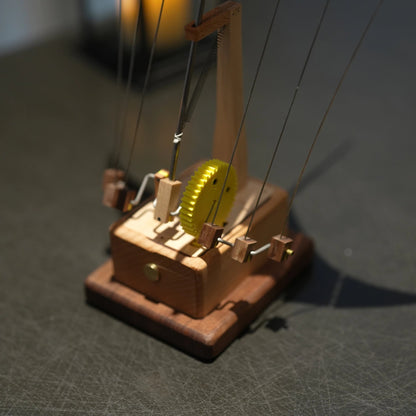 Handmade Wooden Manta Ray Automaton – Electric Bionic Motion – Beech & Walnut