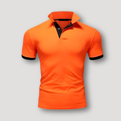 Contrast Trim Short Sleeve Slim Fit Polo Shirts on Men