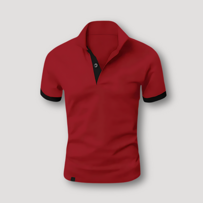 Contrast Trim Short Sleeve Slim Fit Polo Shirts on Men