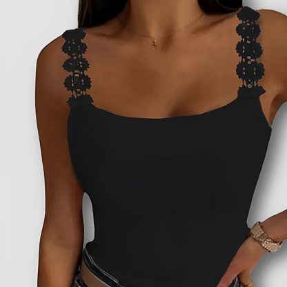 Floral Lace Strap Camisole Summer Top