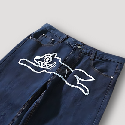 Flying Dog Blue Denim Jeans for Men