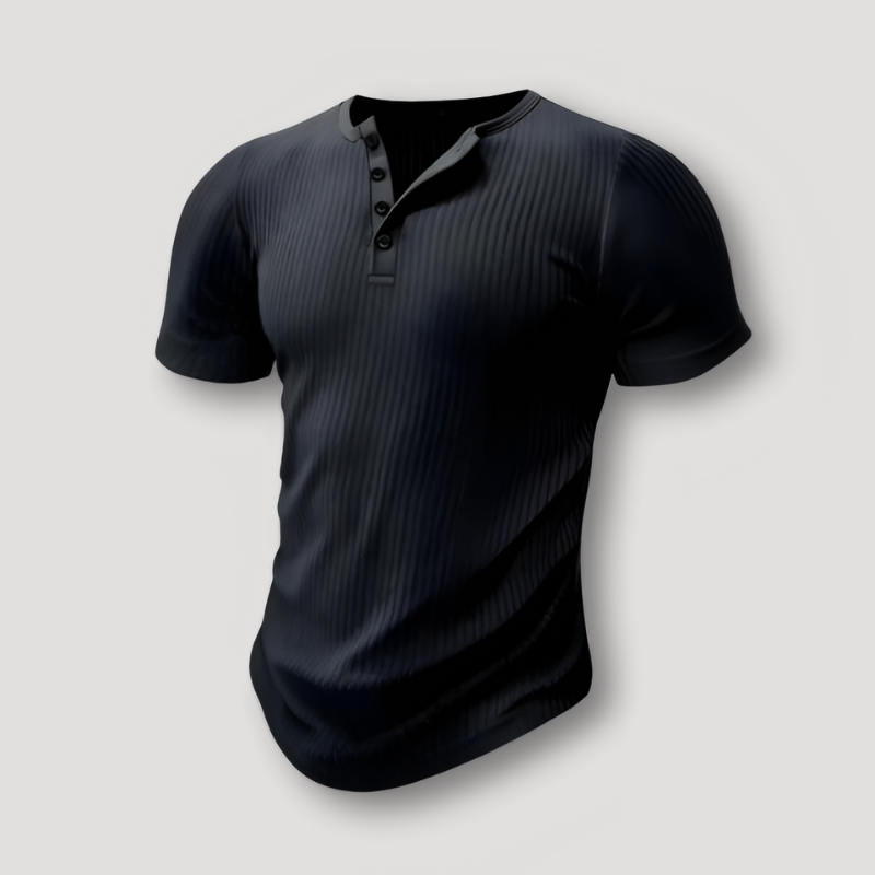 Black muscle fit short fashion sleeve shirt