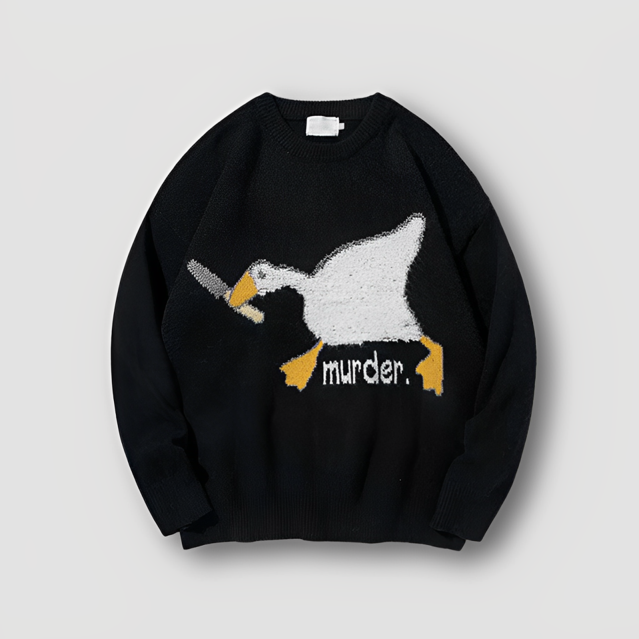 Murder Goose Duck Knitted Sweater Oversized