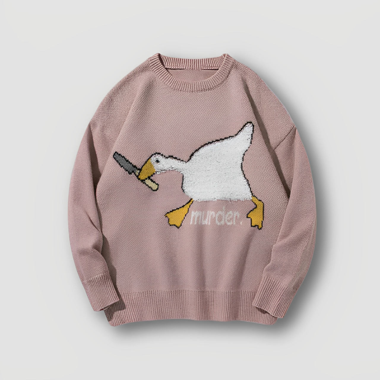 Murder Goose Duck Knitted Sweater Oversized