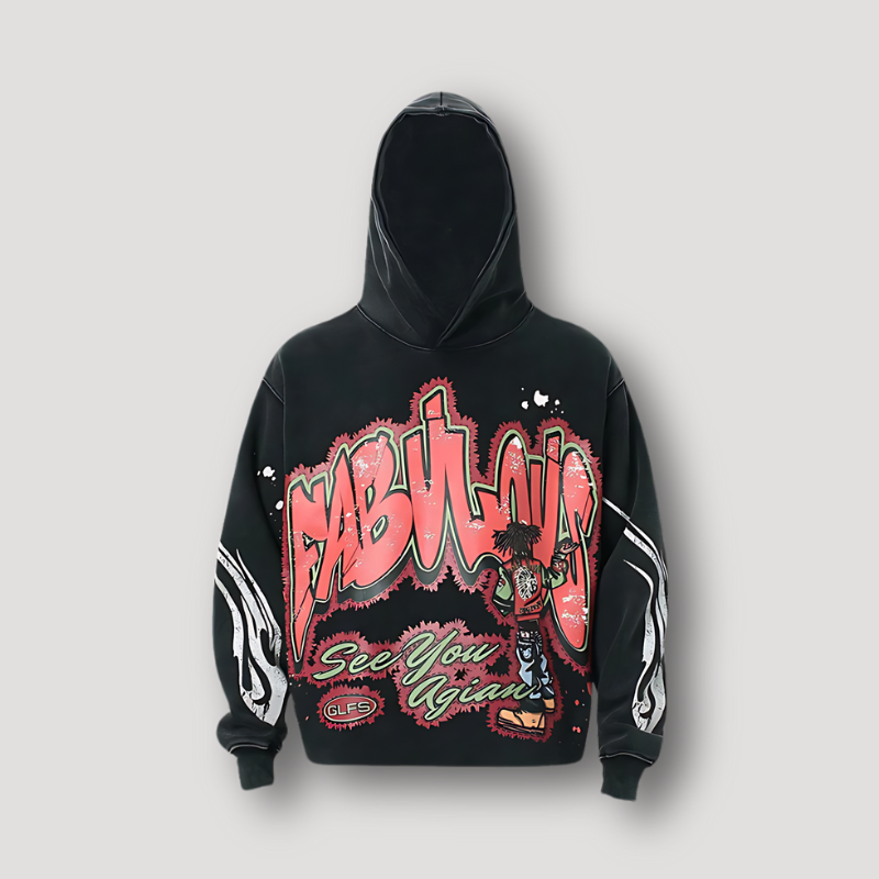 Retro Fabulous Graffiti Letters Graphic Hoodie in Australia