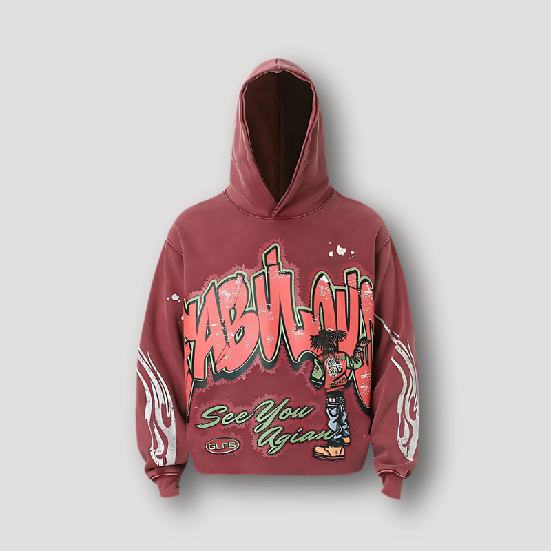 Retro Fabulous Graffiti Letters Graphic Hoodie in Australia