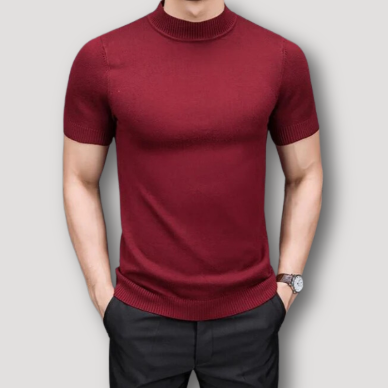 Slim Fit Crew Neck Short Sleeve Sweater Shirts Men