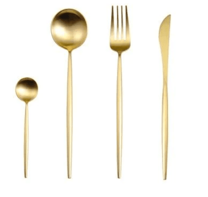 Luxury Cutlery Set – Stainless Steel Gold & Silver – 24 Pieces – Elegant Dining Flatware