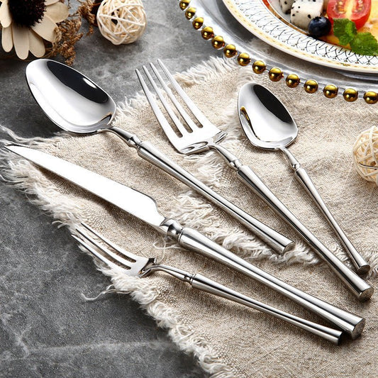 Stainless Steel Cutlery Set – Modern Design – Polished Finish – Dishwasher Safe – 30/60 Pieces