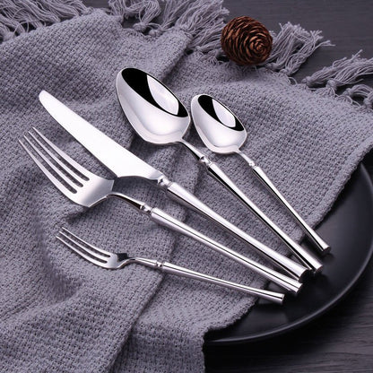 Stainless Steel Cutlery Set – Modern Design – Polished Finish – Dishwasher Safe – 30/60 Pieces