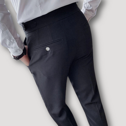 Business Casual Pleated Black Chino Pants