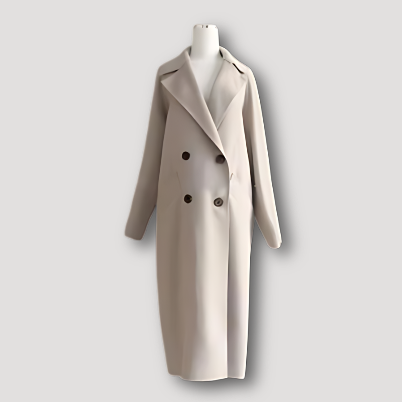 Casual Trendy Lapel Tie Waist Oversized Long Wool Coat Women