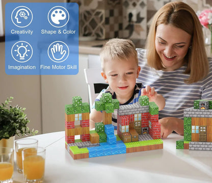 Minecraft Magnetic Building Blocks – 100 pcs – Magnetic blocks – Children's toys 3+