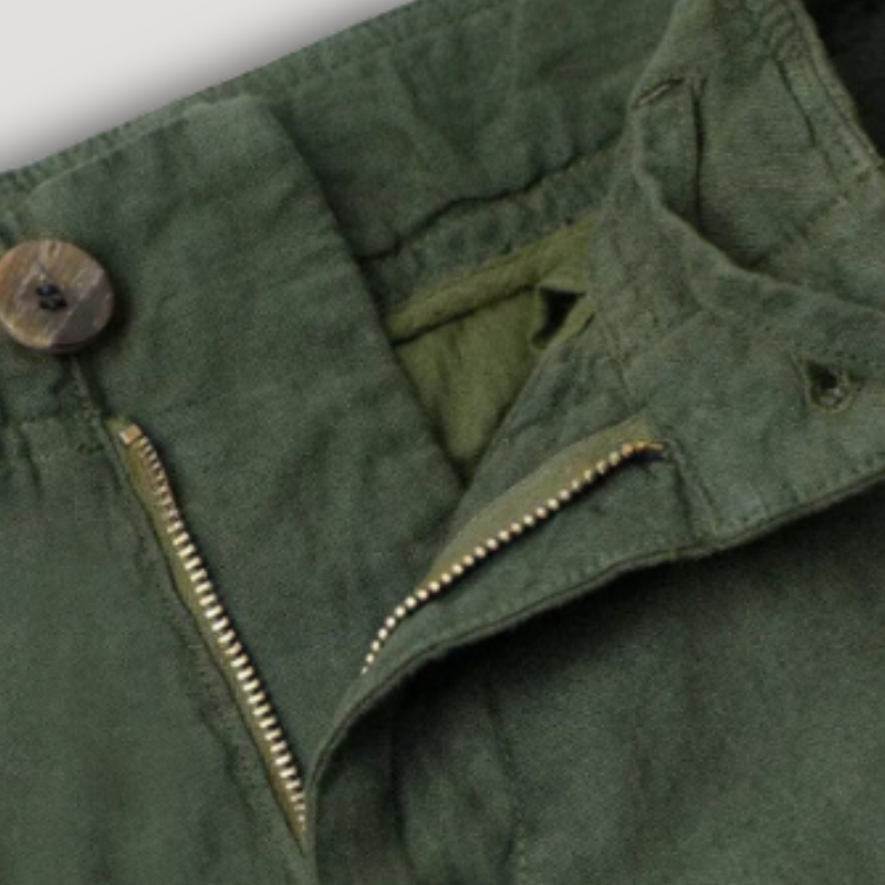 Green Linen Pants Chinos Trousers for Men