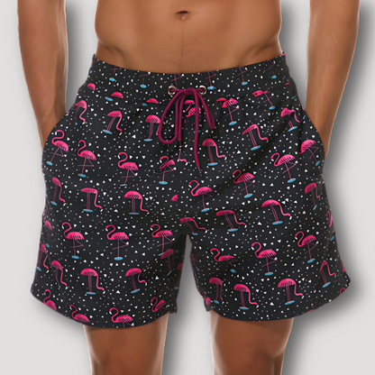 Summer Beachwear Drawstring Swim Board Shorts for Men